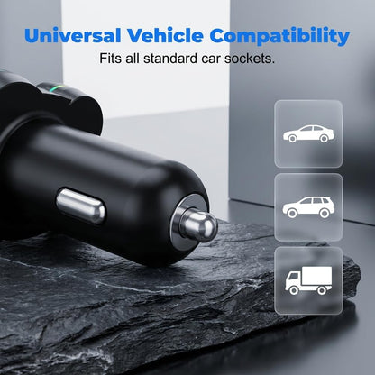Bluetooth 5.3 Car FM Transmitter & Dual Port Fast Charger