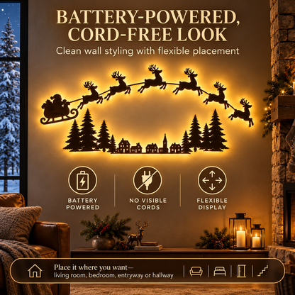 Hot sales🔥LED Santa & Reindeer Christmas Wall Decor