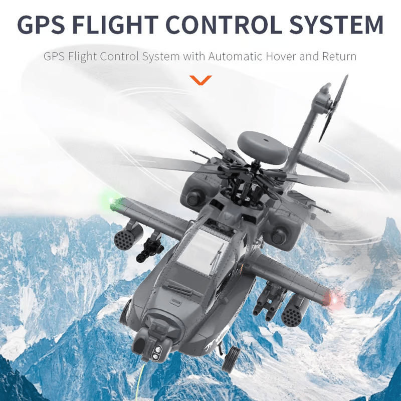 💯YU XIANG F11-S AH64 Apache RC Helicopter 1/32 2.4G 6CH RTF GPS Smart Version