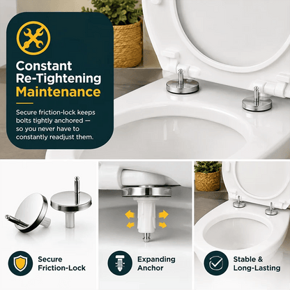 🔥HOT SALE🔥2 Counts, Universal Toilet Seat Expansion Screw Bolts, Thickened Stainless Steel🔩