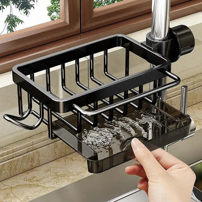 💦 Hanging Faucet Drain Rack with Drip Tray Stainless Steel Detachable