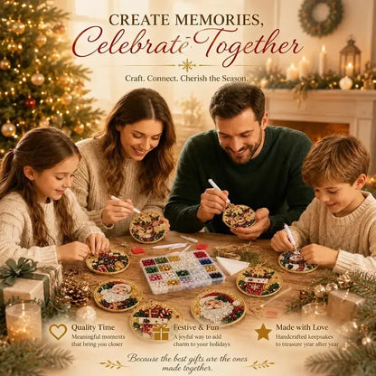 ⏳ Last Day 49% OFF – 🎄Beginner-Friendly Christmas Pearl & Gem Diamond Painting DIY Kit | 6 Festive Ornament Designs with Sparkling Pearls, Faceted Gems & 3D Layered Detail 💕