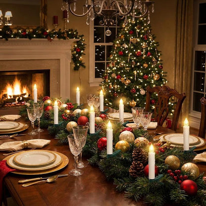 LED Flameless Candle Clip Lights with Remote, 10 Pack Battery-Operated Dimmable Lights with Timer, Flickering & Steady Modes, Batteries Included for Christmas Tree, Decorations for Room