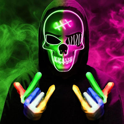 🎃Halloween Sale🎃Halloween Aesthetic LED Skull Mask - Plastic Cosplay Mask