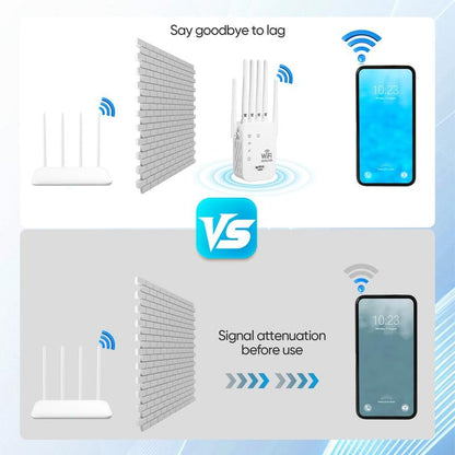 🎁 WiFi Extender 2026 6-Antenna Strong Signal