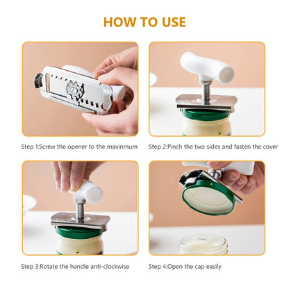 Stainless Steel Jar Opener & Bottle Lid Remover