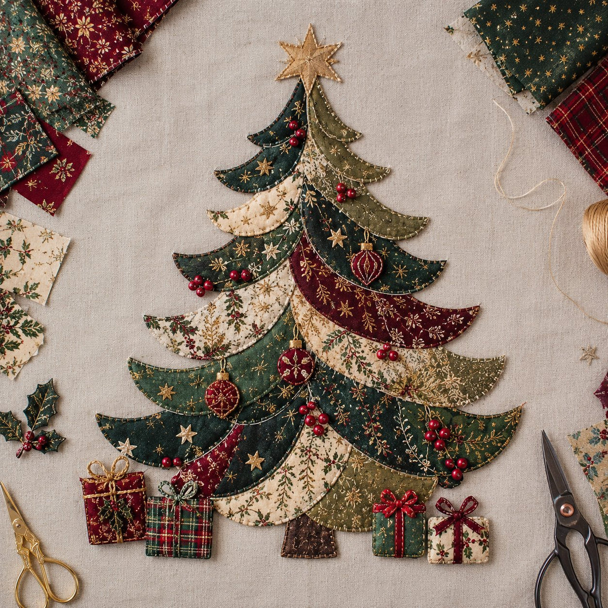 🎅Christmas Patchwork Fabric DIY Decor Kit