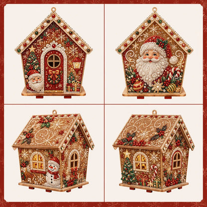 🎄 DIY 3D Jeweled Wooden Christmas Cottage Kit ✈️ Buy 2+ Get Free Shipping