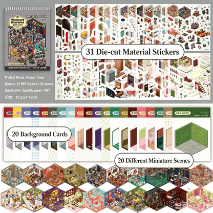 🏙️Create Your Unique Miniature World with Our 3D Scene Sticker Book ✨