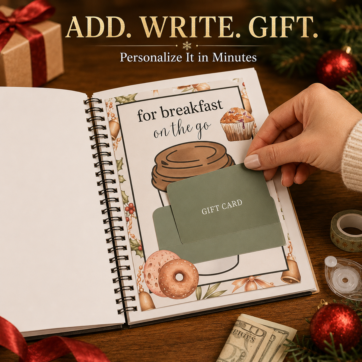 🎄Personalized Christmas Cash Holder Book – Creative Holiday Scavenger Hunt Gift 🎅
