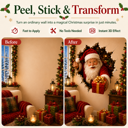 🔥Last Day 50% OFF-19.7'' Christmas Breaking Through the Wall Decal
