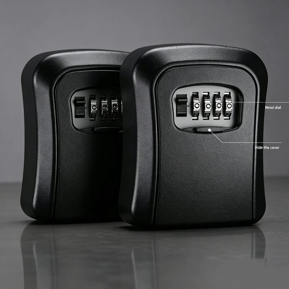 Wall Mount Key Lock Box - 4 Digit Combination Lockbox for Keys Safe Security Storage Resettable Code Lockbox for Outdoor Home Office Garage