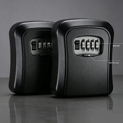 Wall Mount Key Lock Box - 4 Digit Combination Lockbox for Keys Safe Security Storage Resettable Code Lockbox for Outdoor Home Office Garage