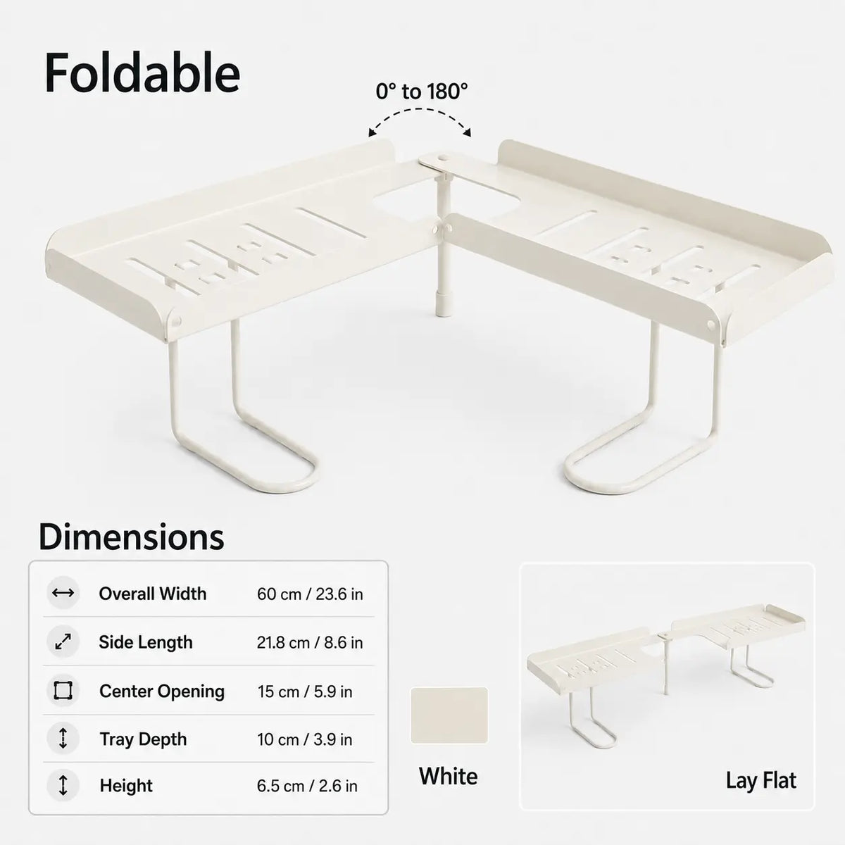 Foldable Steel Over-Sink Shelf Organizer, No-Drill Adjustable Storage Rack ✅