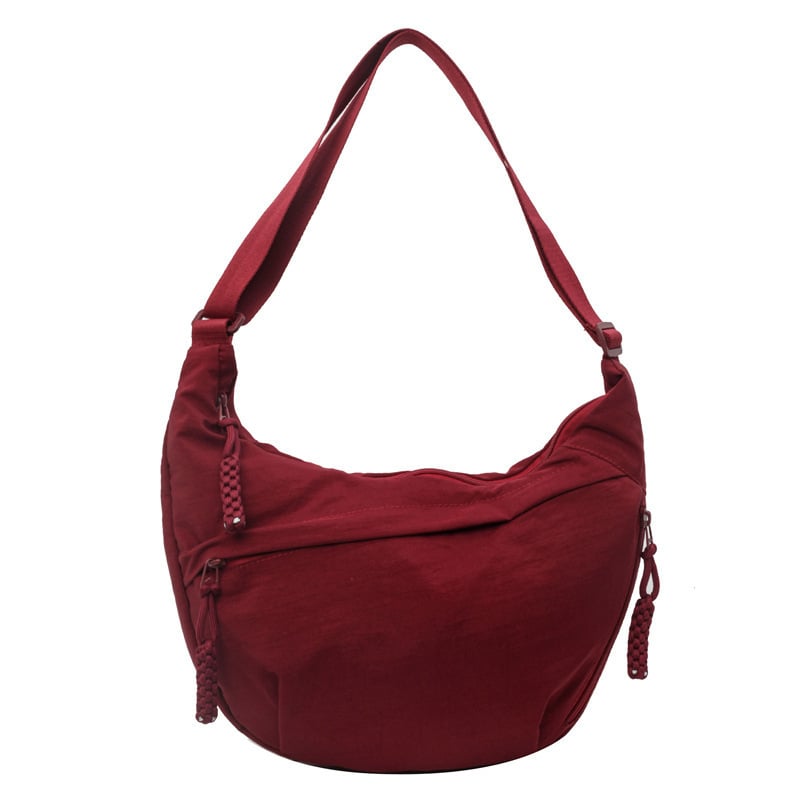 🏆5k sold this week!👜Women's Fashion Plain Color Nylon Crossbody Hobo Bag