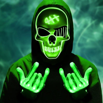 🎃Halloween Sale🎃Halloween Aesthetic LED Skull Mask - Plastic Cosplay Mask