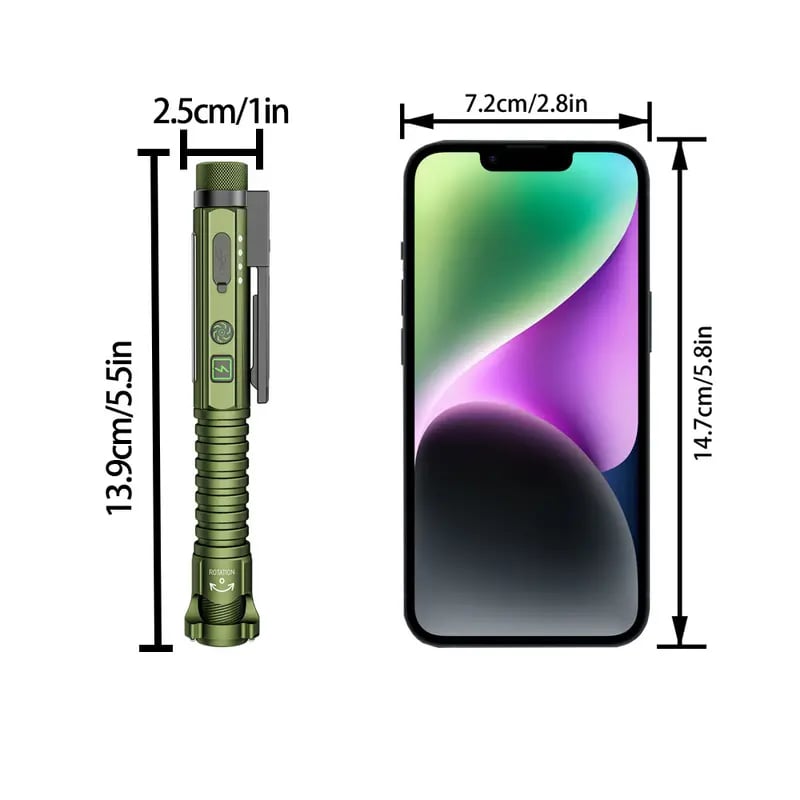 🚨 800LM Multifunctional Rechargeable EDC Flashlight