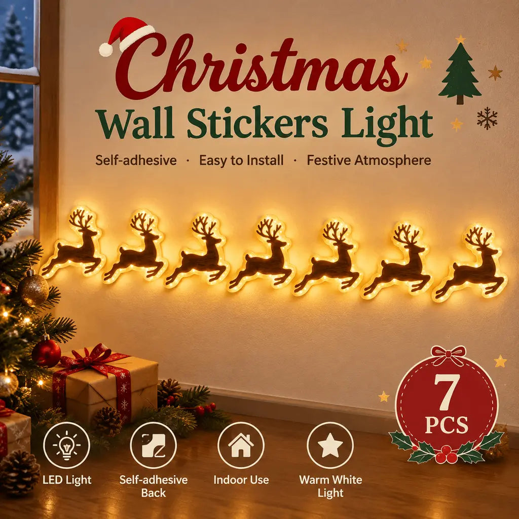 Hot sales🔥LED Santa & Reindeer Christmas Wall Decor