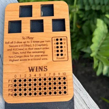 🔥 LAST DAY 49% OFF – ⚓ Ship, Captain, Crew Travel Dice Game | Compact Cherry-Wood Game with Dice, Scoring Pegs & Leatherette Carry Case for 2–4 Players 🎲✨