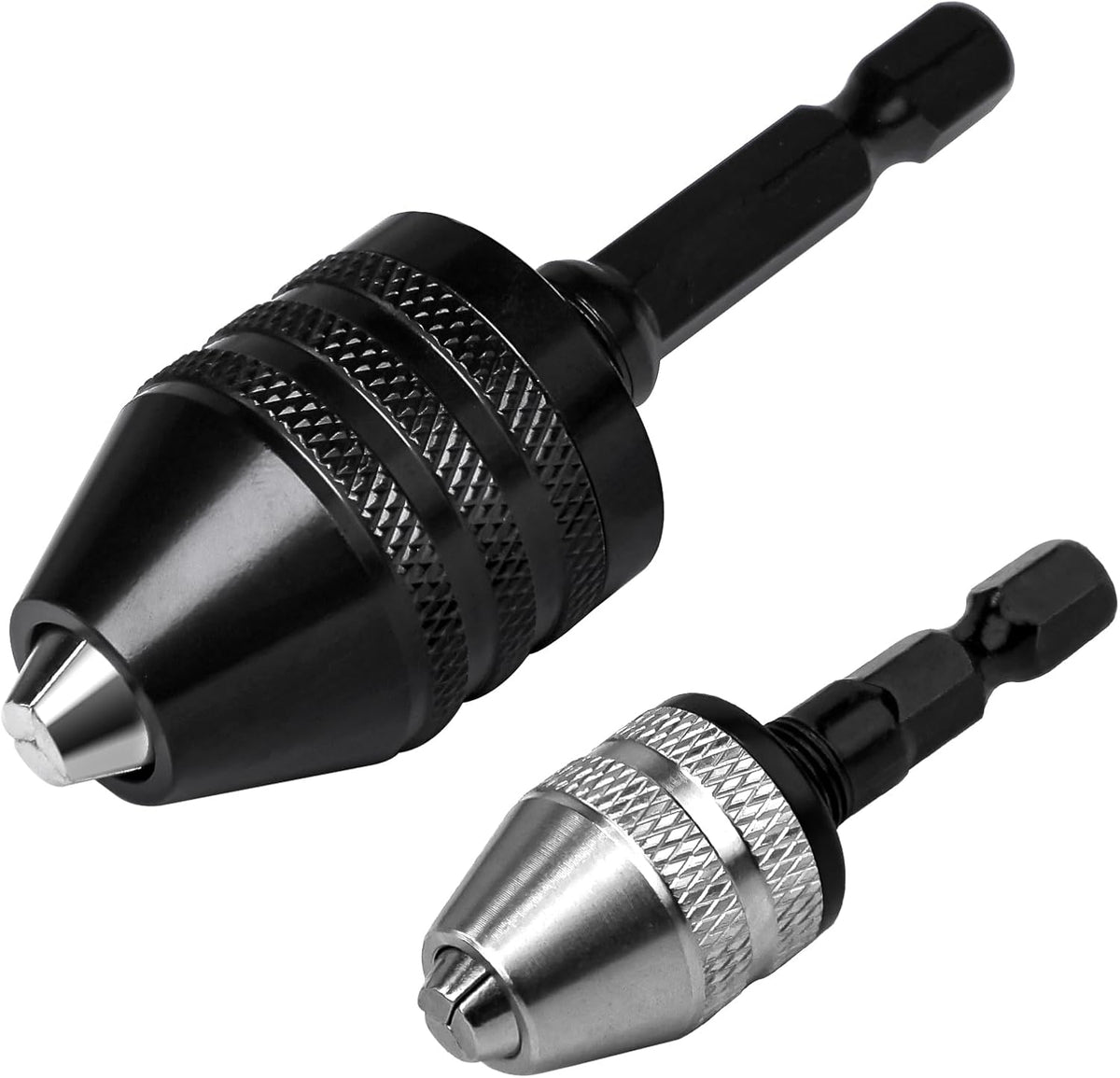 🔧 3-Piece Keyless Drill Chuck Adapter Set, 0.3-3.6mm and 0.6-8mm for Impact Drivers and Power Drills