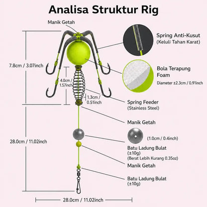 🎣 Anti‑Snag Floating Explosion Hook Rig for Carp & Catfish