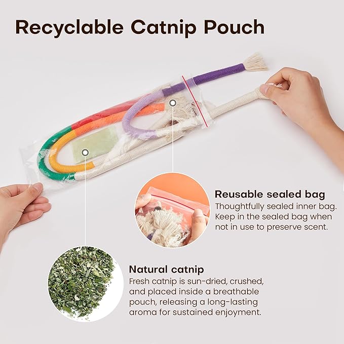🔥LAST DAY 49% OFF😻3Pcs Catnip Chew Rope Toy – Natural, Safe Tooth Cleaner for Indoor Cats