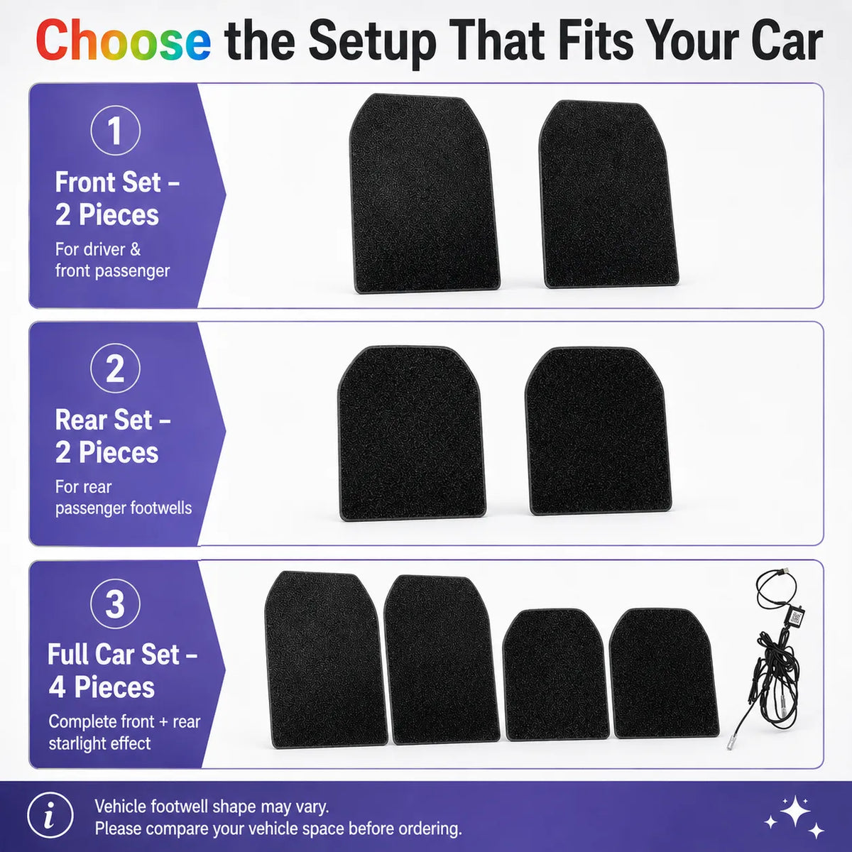 ✨ LED Starlight Car Floor Mats — Light Up Every Drive in Style! 🚗🌌