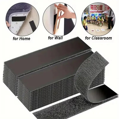 Heavy Duty Water-Resistant Reusable Self-Adhesive Double-Sided Hook-and-Loop Strips