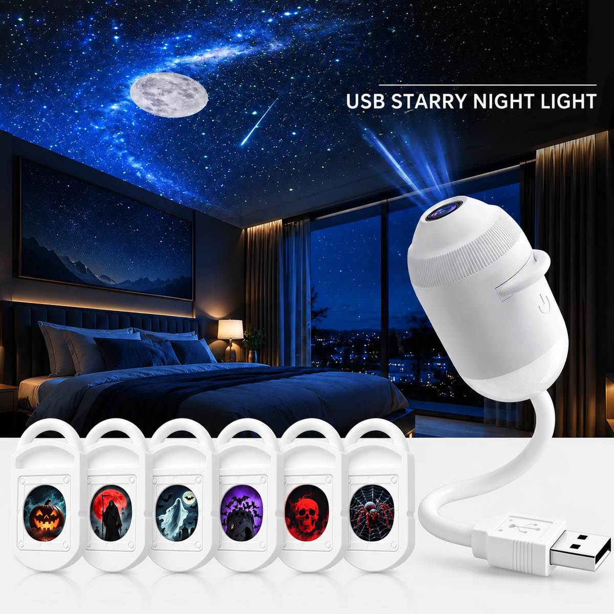 USB Star Sky Projector Lamp, Mini Galaxy Bedroom Night Light ✨