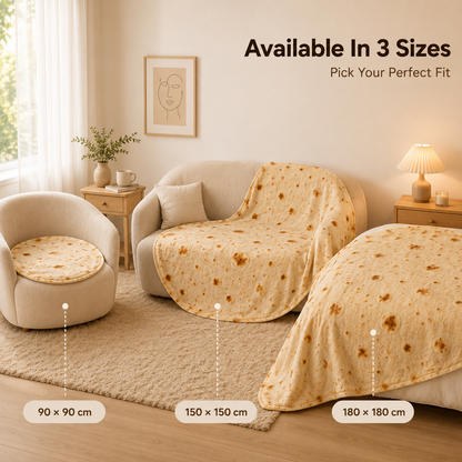 🍕 Realistic Food Print Flannel Blanket – Cozy Burrito & Pizza Throw ✨