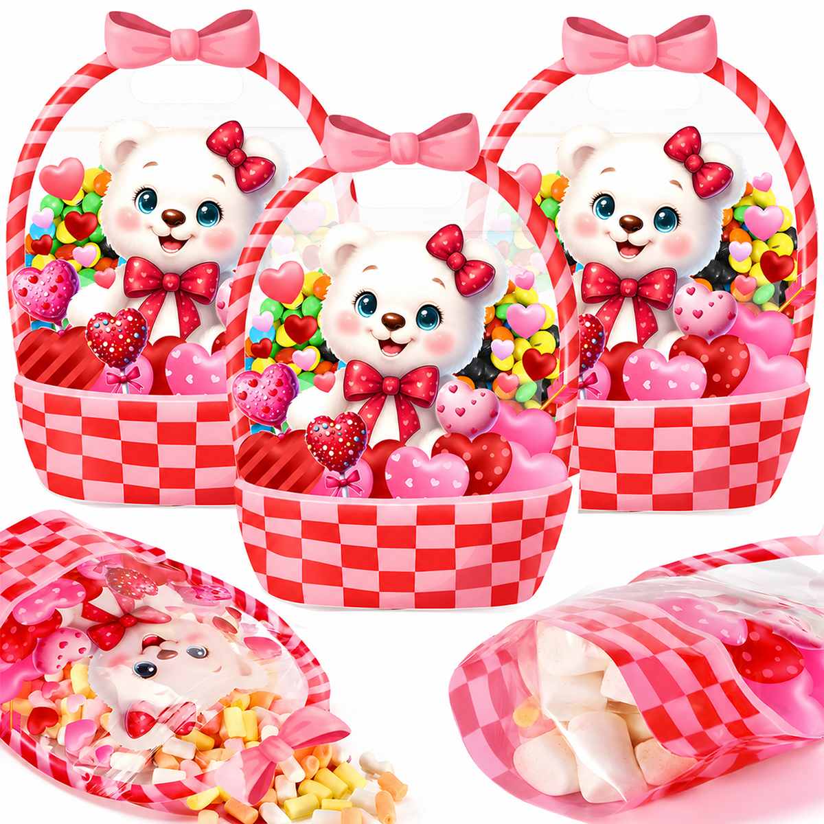 🎃 Halloween Party Favor Bags – Transparent Treat Bags in Fun Halloween Designs