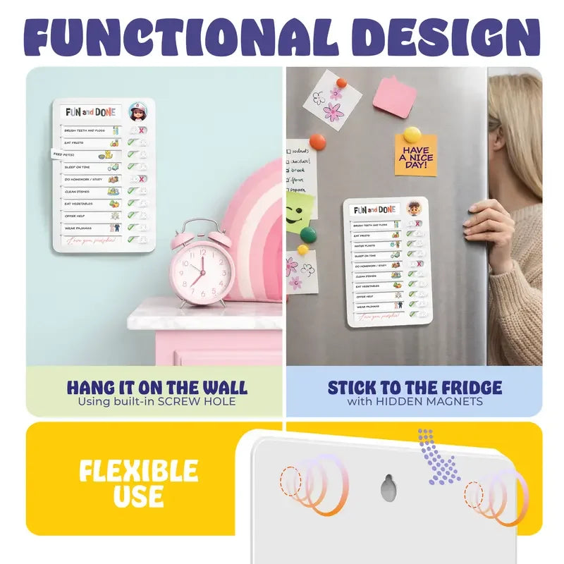 🎁Magnetic Kids Chore Chart With Visual Daily Routine Checklist