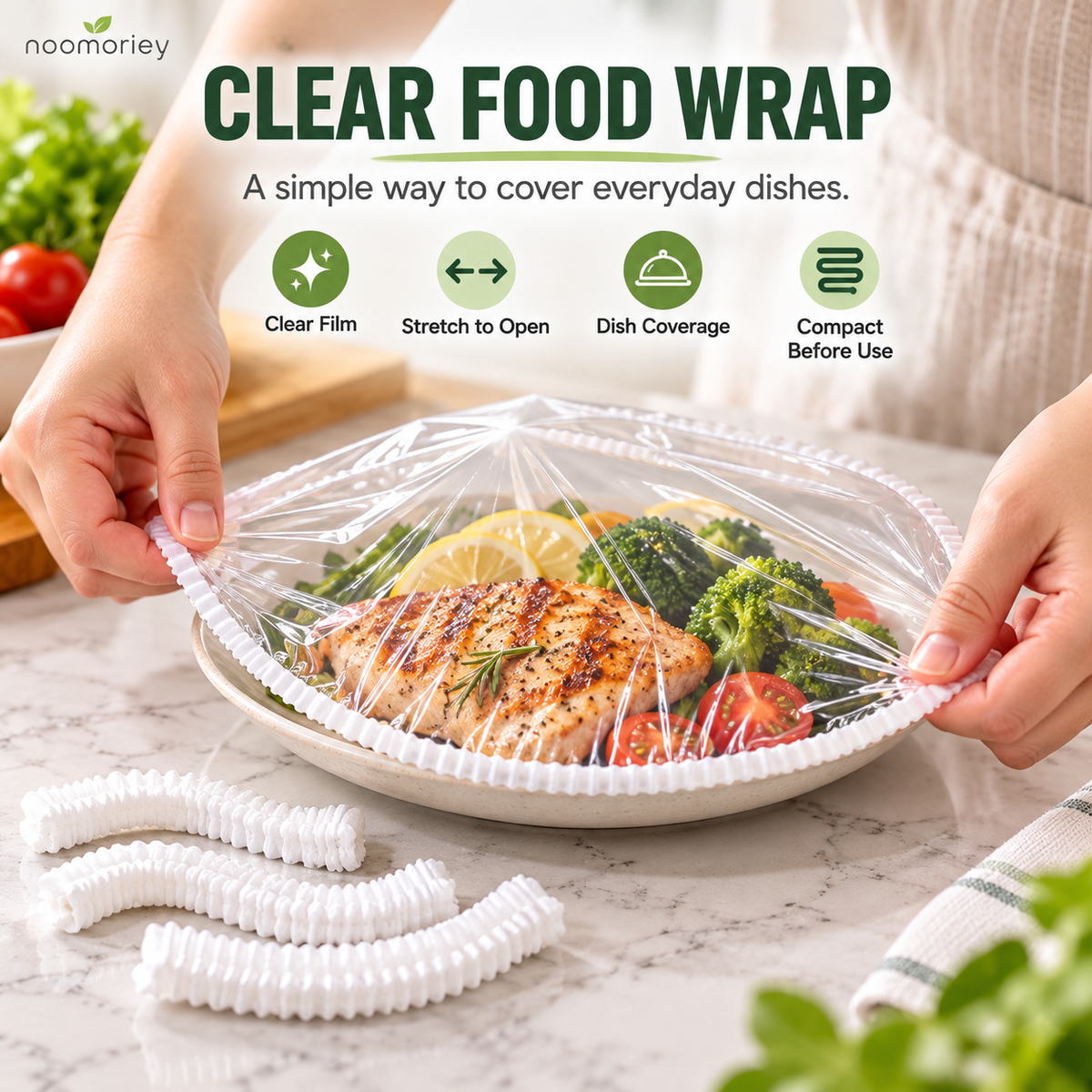 🍽️✨  Clear Food Wrap for Bowls & Plates