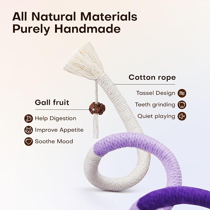 🔥LAST DAY 49% OFF😻3Pcs Catnip Chew Rope Toy – Natural, Safe Tooth Cleaner for Indoor Cats