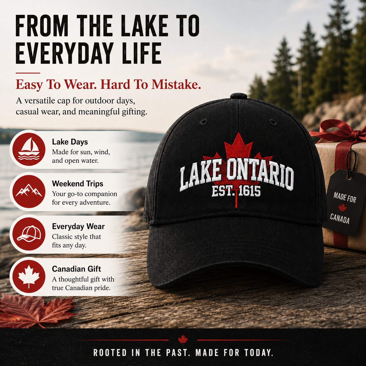 🔥LAST DAY 50% OFF - 🍁Lake Ontario Forever – Heritage Embroidered Cap (🧢100% Cotton)