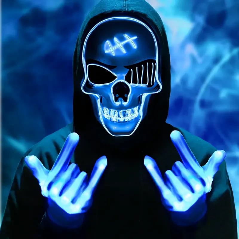 🎃Halloween Sale🎃Halloween Aesthetic LED Skull Mask - Plastic Cosplay Mask