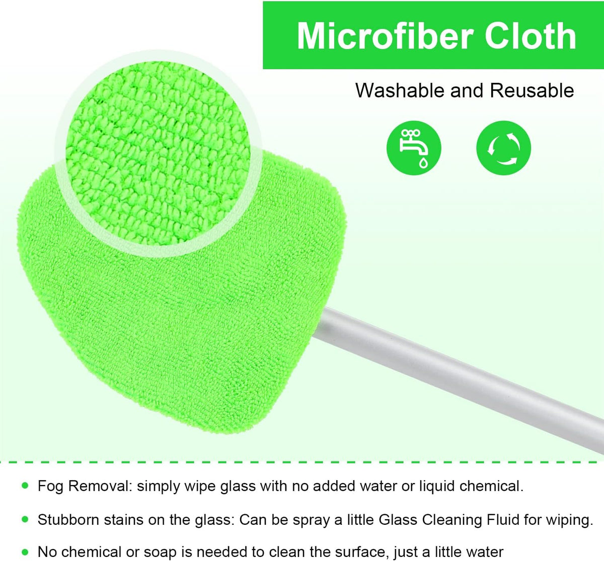 🔥Microfiber Windshield Cleaner with Extendable Handle