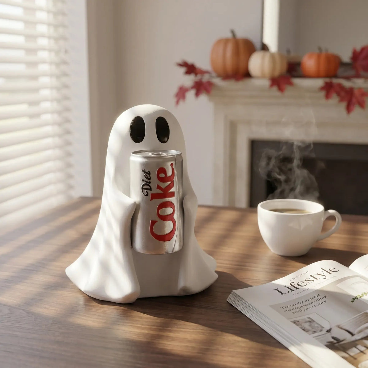 🎃Halloween Sale🎃Ghost Holding Drink Resin Craft Ornament, Home Decor Item