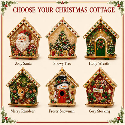 🎄 DIY 3D Jeweled Wooden Christmas Cottage Kit ✈️ Buy 2+ Get Free Shipping