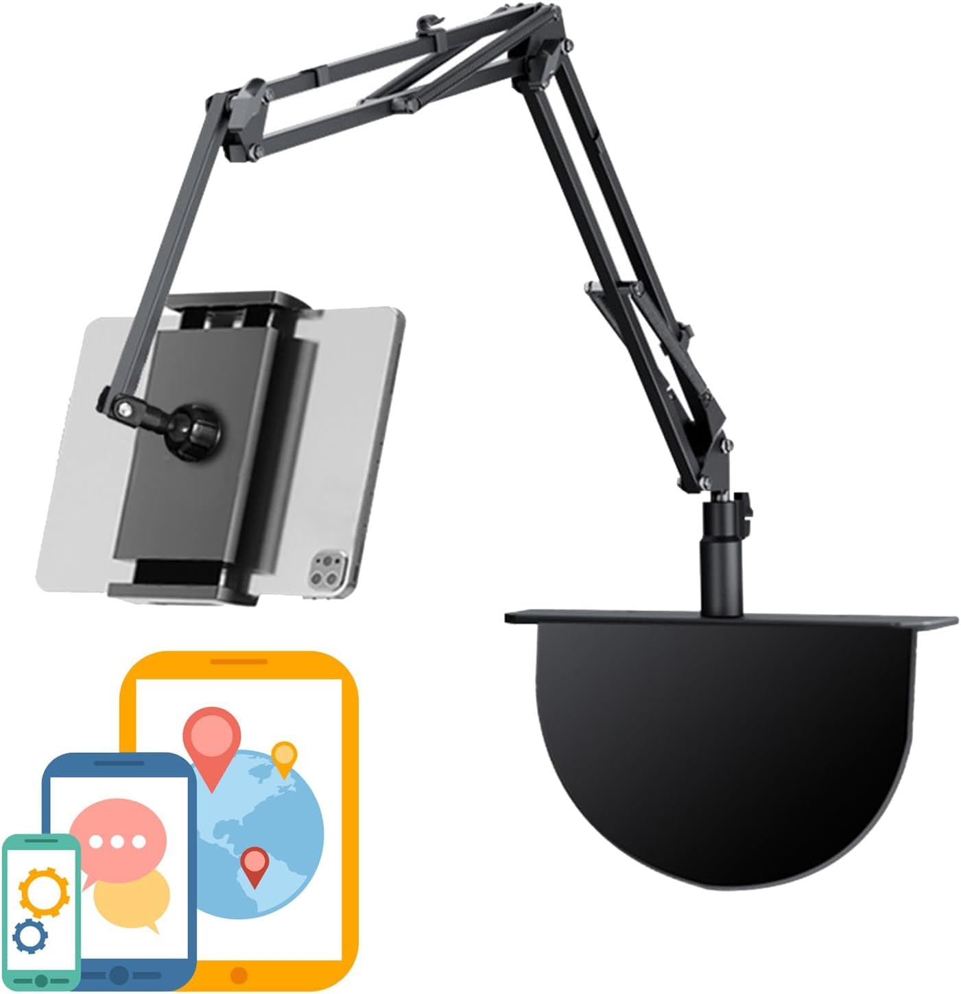 360° Rotatable Lazy Tablet Stand – Adjustable Arm for Bedside & Desk📱