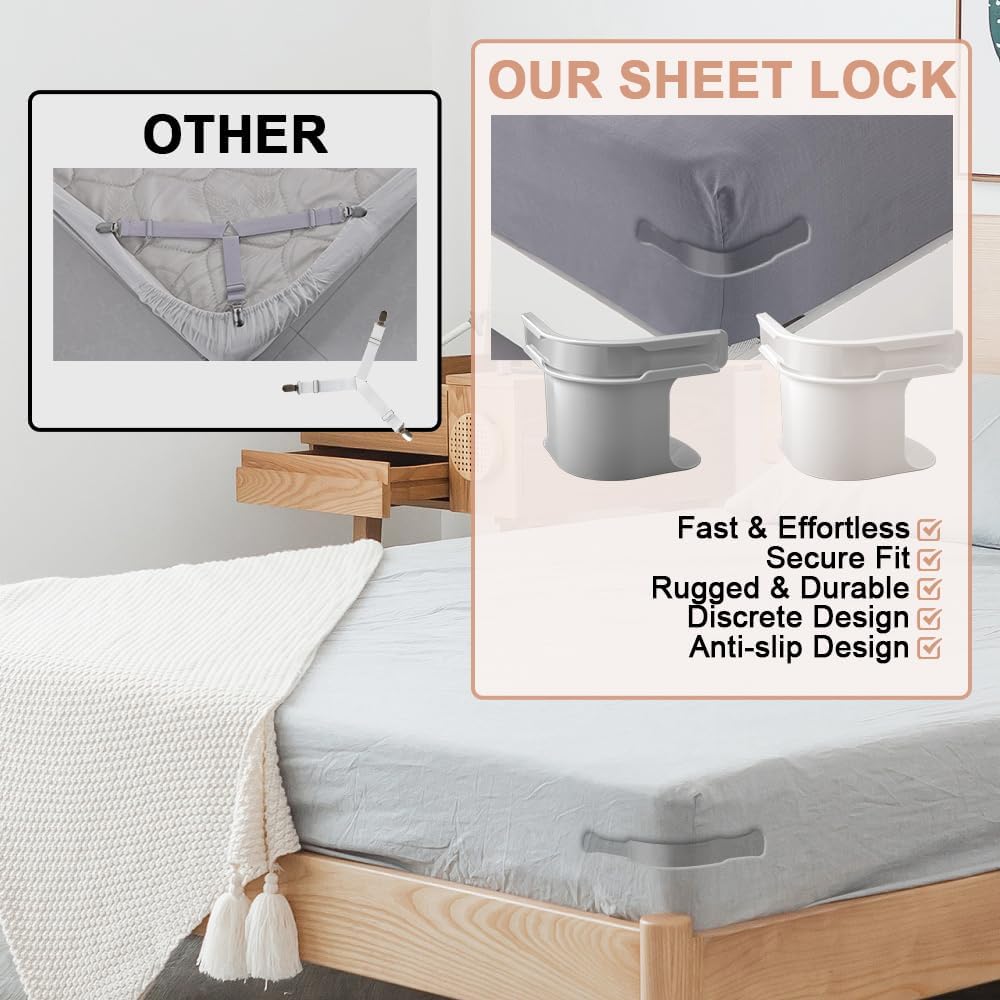 4pcs Lock Sheet Holders, Bed Sheet Lock Clips
