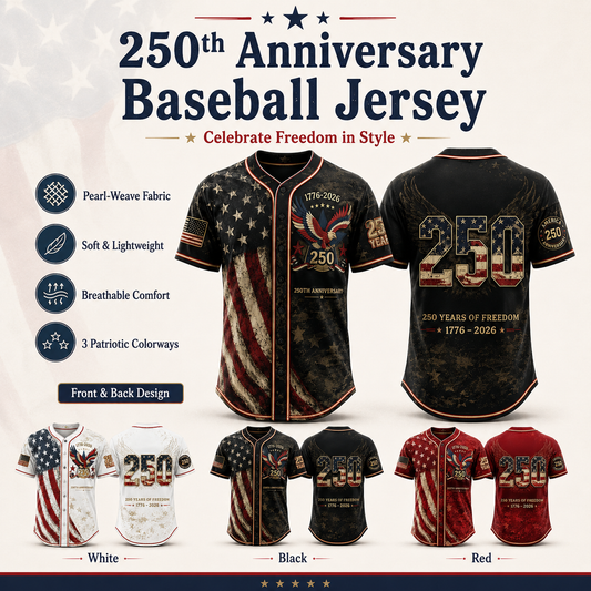 America 250th Anniversary Baseball Jersey | 1776-2026 Patriotic USA Jersey | 4th of July Gift