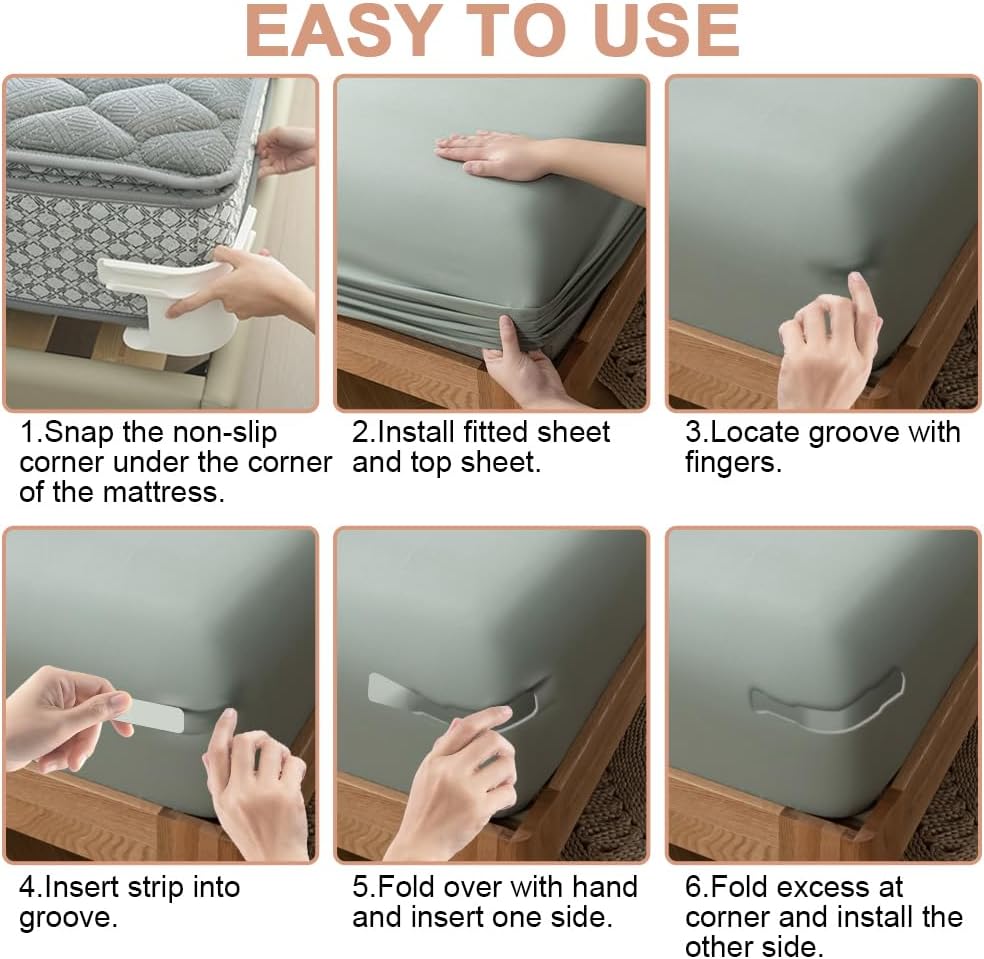 4pcs Lock Sheet Holders, Bed Sheet Lock Clips
