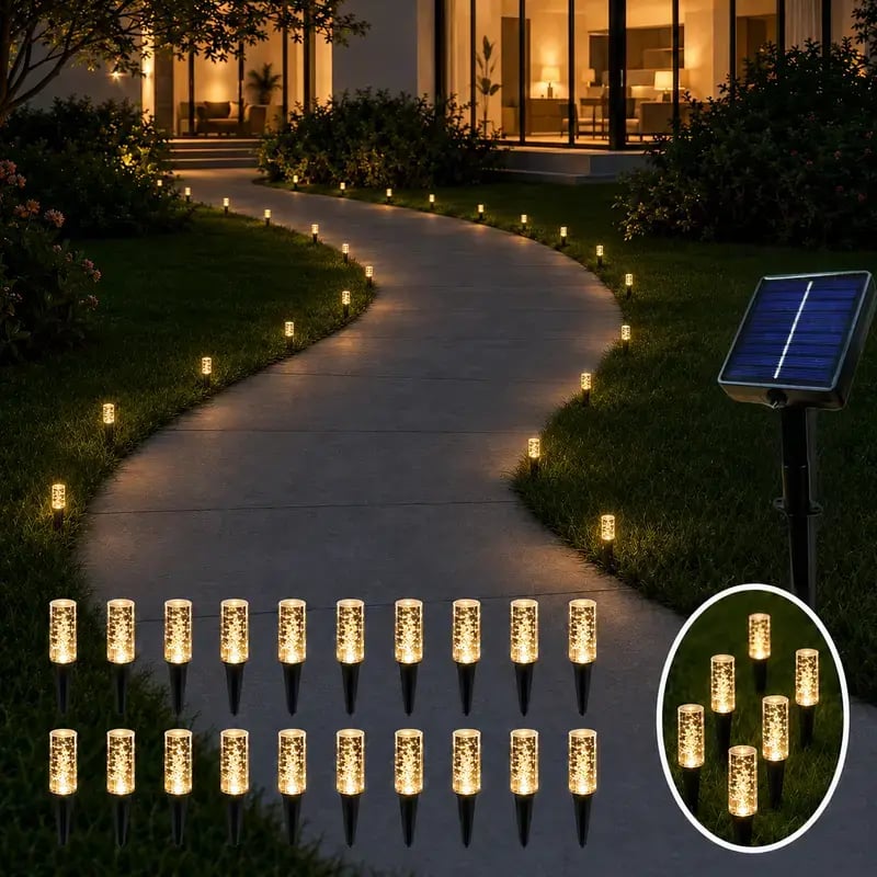 Set of 20 LED Solar Garden Stake Lights