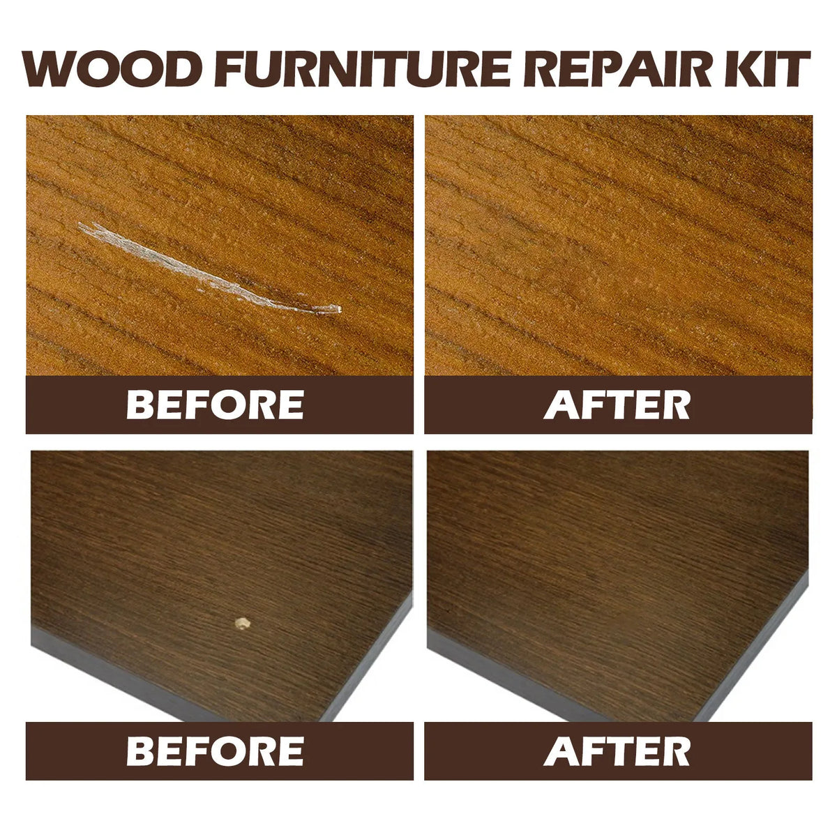 🟡🔧 10-Color Wood Furniture Repair Kit with Touch-Up Tools