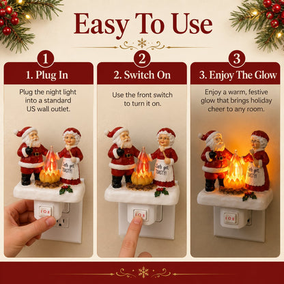 🎄 Santa & Mrs. Claus Christmas Plug-In Night Light