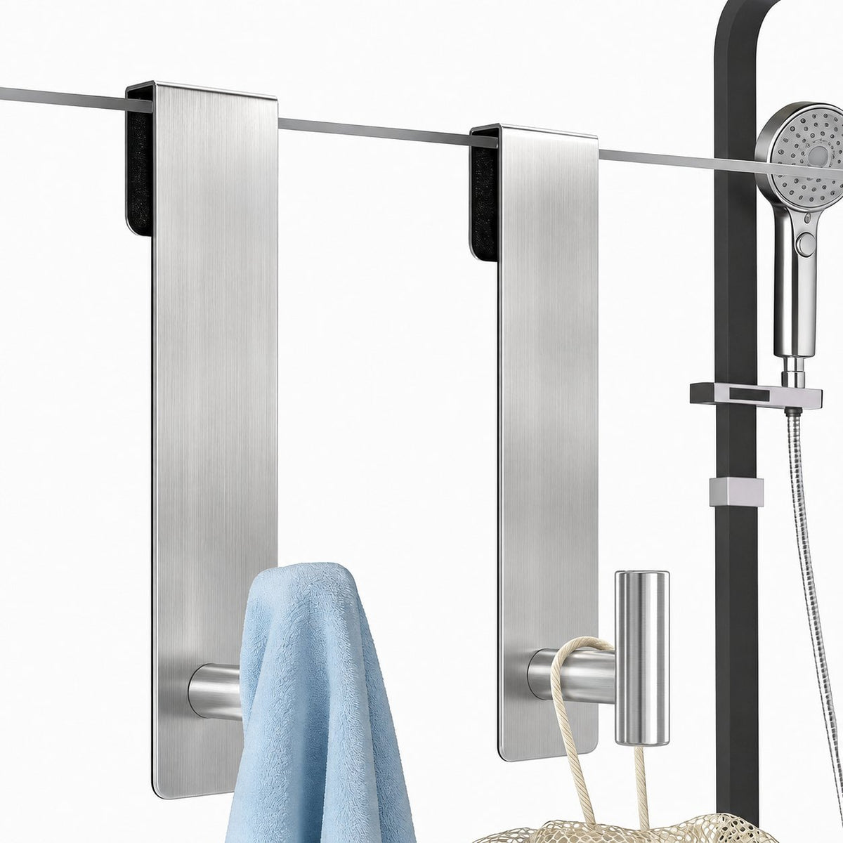 Shower Door Hooks Fit 3/8' (10mm) Glass Door, 2 Pack