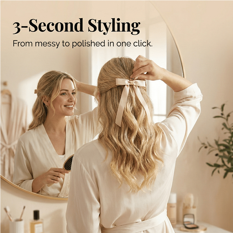Buy 1 Get 1 Free🎀 The 'Instant Elegant': Magnetic Snap-On Bow Hair Clip