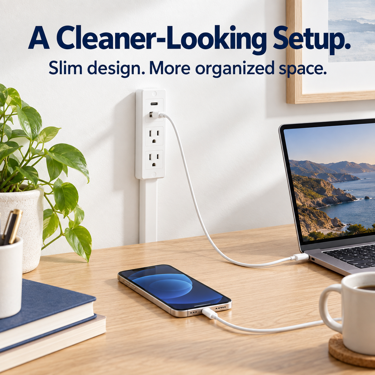 🔌 Extendable Outlet Extender with Rotating Base & USB-A/USB-C Charging