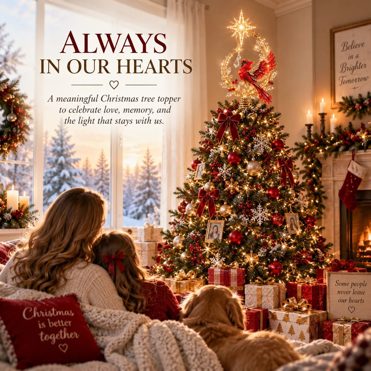 🐦Cardinal Heaven’s Light Tree Topper🌟 (18in x 12in)